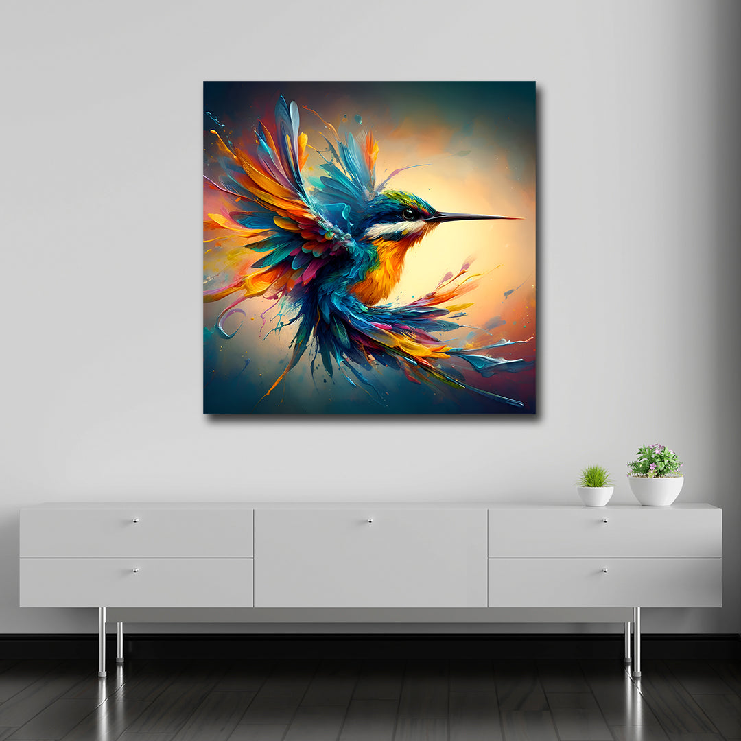 Vibrant Hummingbird Canvas Wall Art for Modern Home Décor