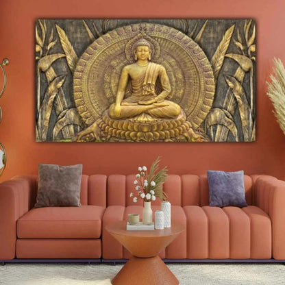 Meditating Lord Buddha Painting Canvas Frame | Canvas Painting | Buddha Painting