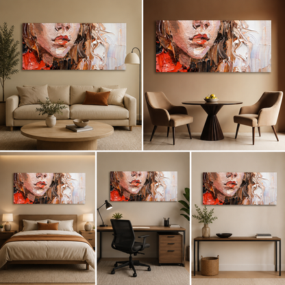 Modern Abstract Woman Portrait Canvas Wall Art for Luxury Home Decor