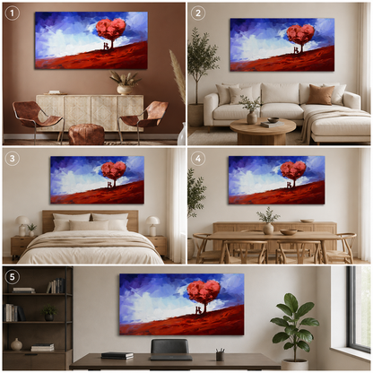 Romantic Abstract Love Canvas Painting Wall Art for Living Room