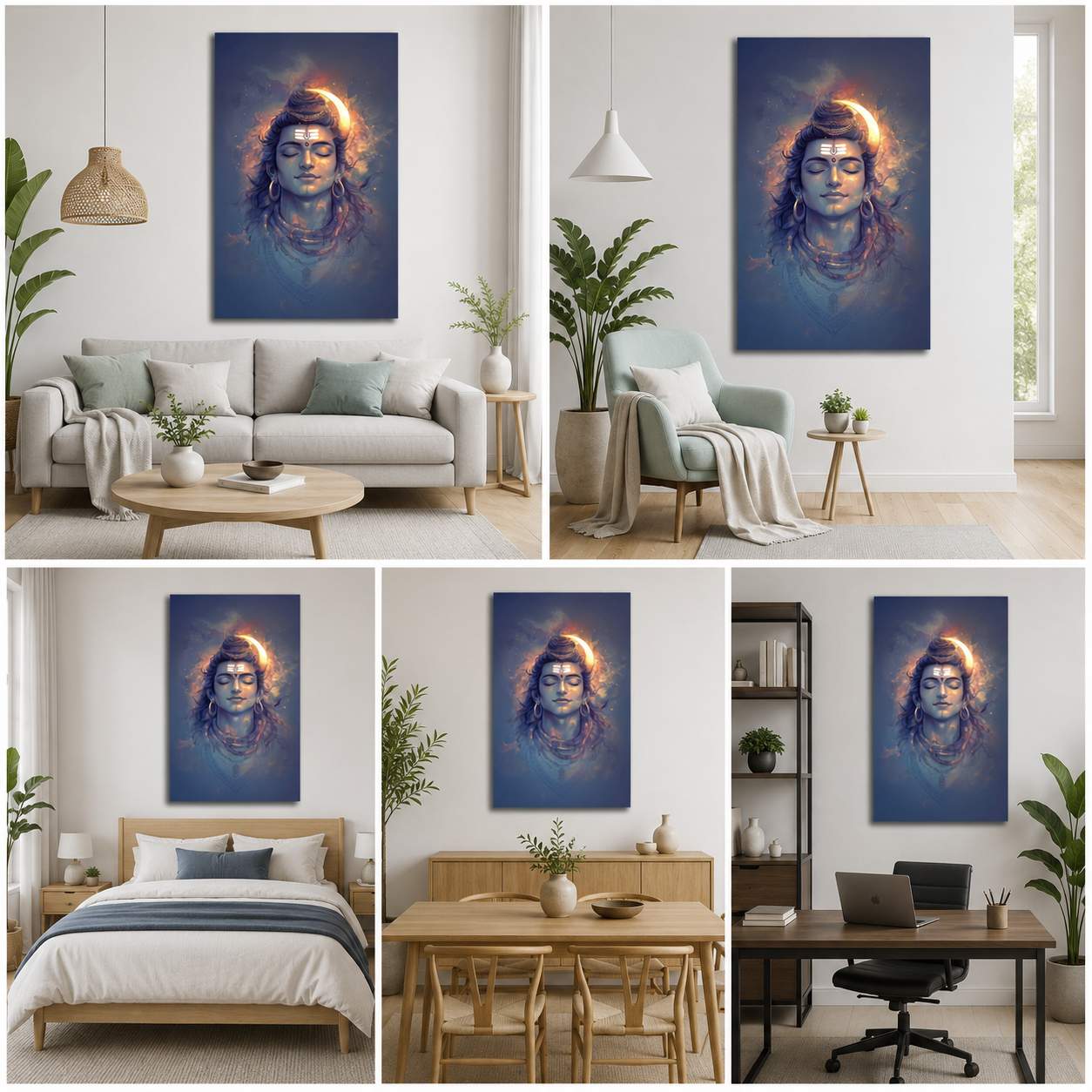 Divine Lord Shiva Canvas Wall Art for Spiritual Home Decor