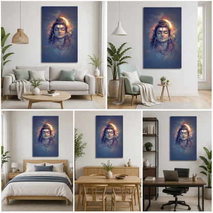 Divine Lord Shiva Canvas Wall Art for Spiritual Home Decor
