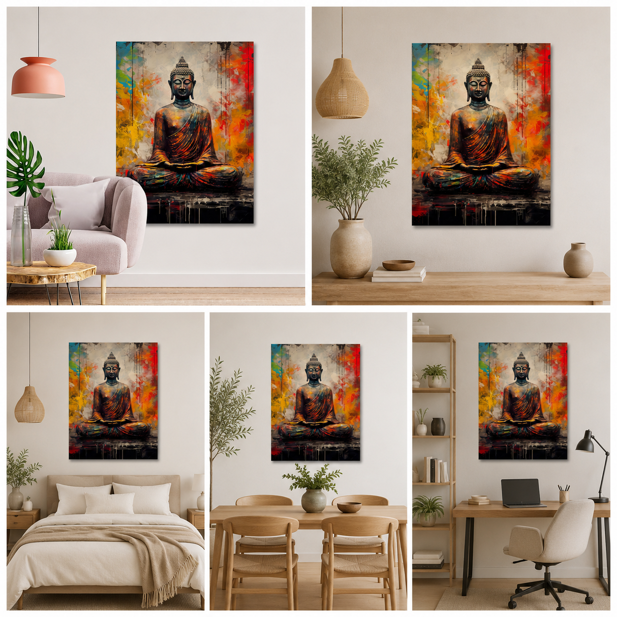 Meditative Buddha Canvas Wall Art for Modern Spiritual Home Decor
