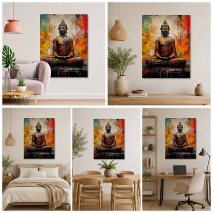 Meditative Buddha Canvas Wall Art for Modern Spiritual Home Decor