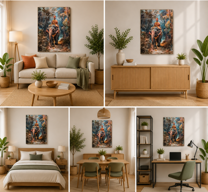 Royal Elephant Ride Canvas Wall Art for Luxury Home Decor