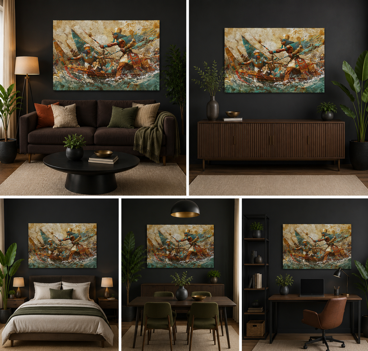 Ancient Egyptian Warrior Canvas Wall Art for Luxury Home Decor