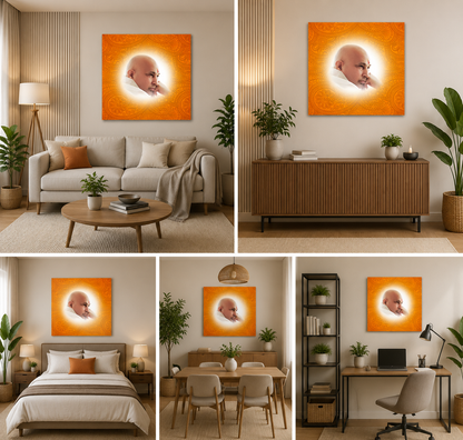 Guruji Swaroop Canvas Painting | Portrait Canvas Wall Art for Peaceful Decor