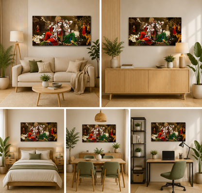 Divine Radha Krishna Canvas Wall Art for Spiritual Home Decor