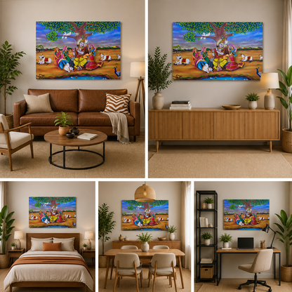 Krishna Raas Leela Canvas Wall Art for Spiritual Home Decor