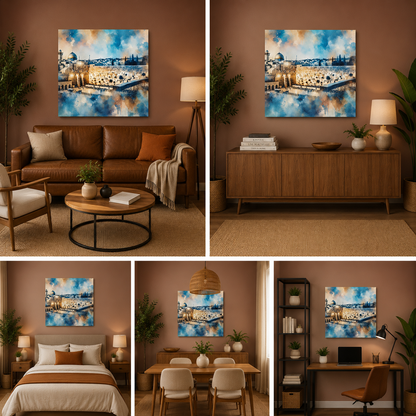 Western Wall Jerusalem Wall Painting | Wailing Wall Spiritual Canvas Art