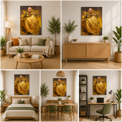 Guruji Golden Throne Canvas Painting Wall Art For Living Room Decor