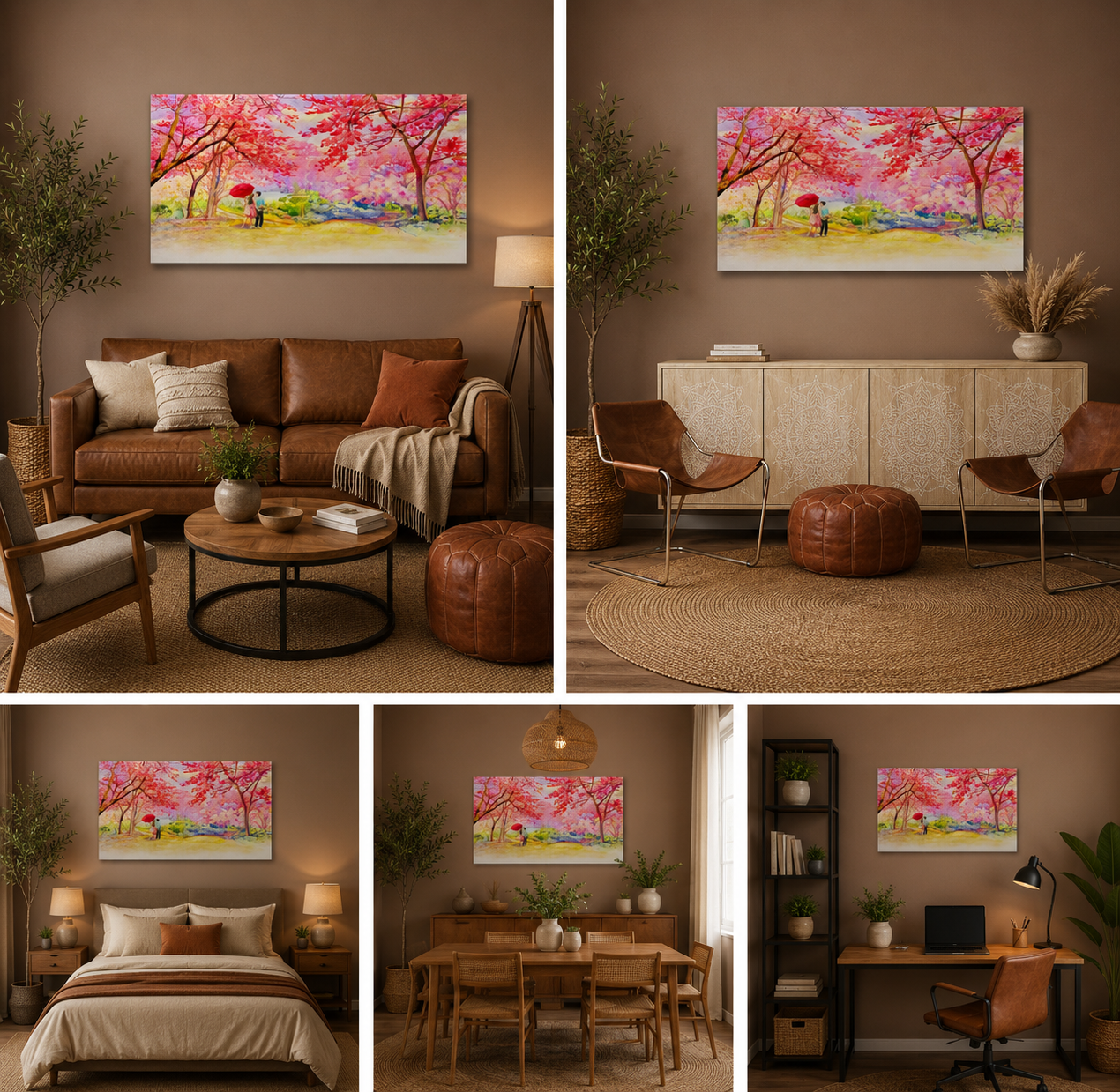 Abstract Floral Landscape Wall Painting | Modern Colorful Canvas Wall Art