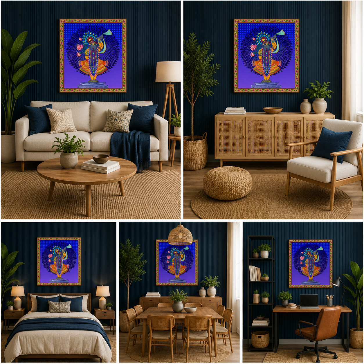 Shrinathji Nathdwara Traditional Canvas Painting for Pooja Room & Temple Decor