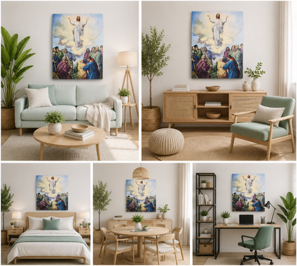 Jesus Ascension Canvas Wall Painting for Home, Church & Prayer Room Décor