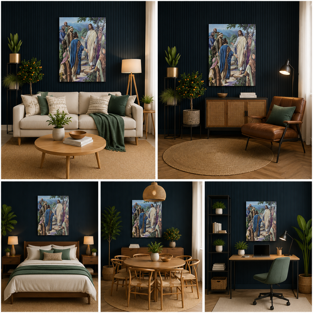 Jesus Teaching Disciples Canvas Wall Art for Spiritual Home Decor