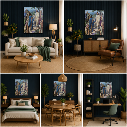 Jesus Teaching Disciples Canvas Wall Art for Spiritual Home Decor