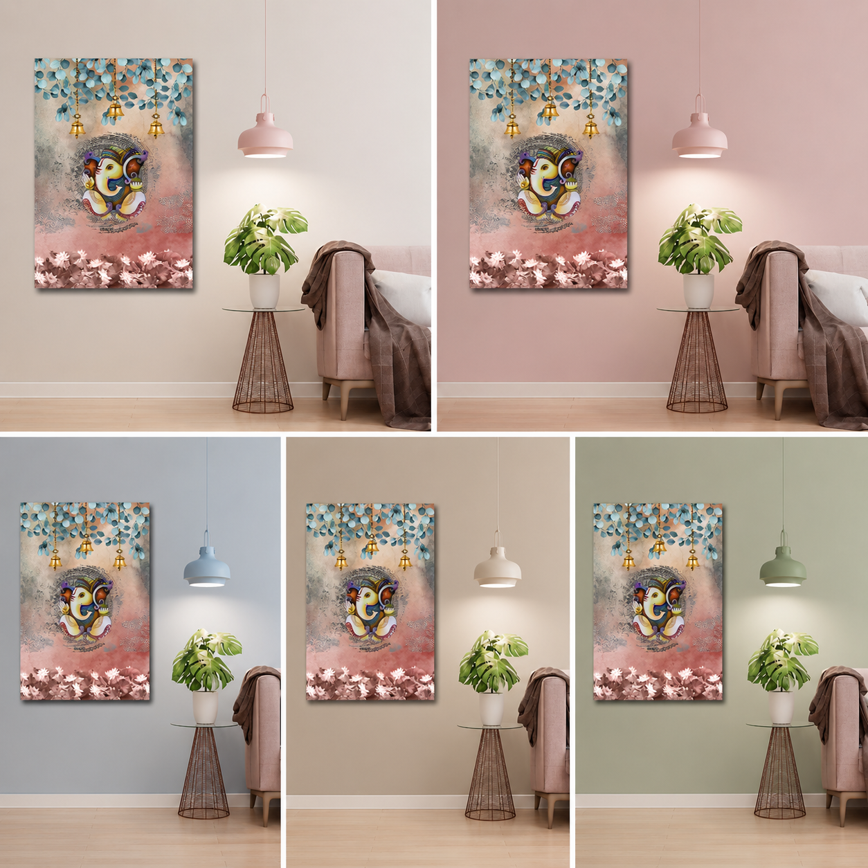 Divine Lord Ganesha Temple Bells | Ganpati Art Modern Wall Painting