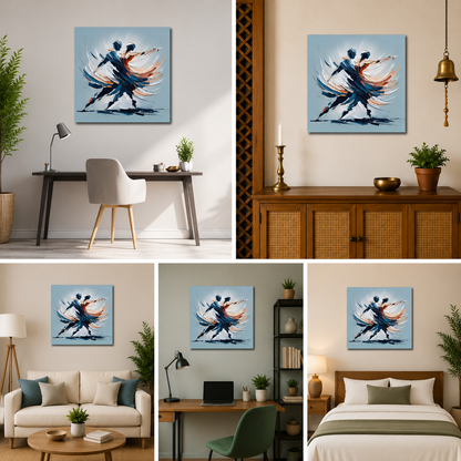 Abstract Couple Dance Canvas Wall Art for Living Room Decor