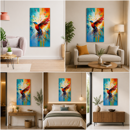 Canvas Painting Frame A Colourful Bird Modern Wall Art for Wall Decor | Big Large Size Canvas Painting Frame