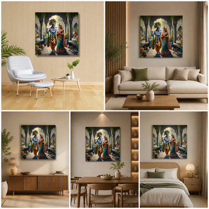 Radha krishna Canvas Painting Frame Abstract Wall Art for Wall Decor | Radha Krishna Canvas Painting Frame