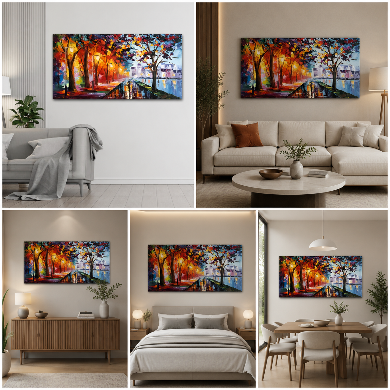 Canvas Painting Frame Landscape Couples Walking Modern Wall Art for Wall Decor | Big Large Size Couples Canvas Painting Frame