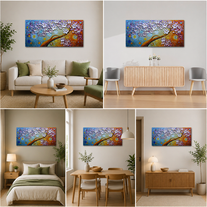 Canvas Painting Frame A Flower Tree Abstract Modern Wall Art Frame for Wall Decor | Big Large Size Canvas Painting