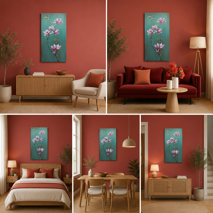 Abstract Floral Canvas Painting Flower Wall Art Frame for Wall Decor | Abstract Wall Art Big Large Size Canvas Painting Frame