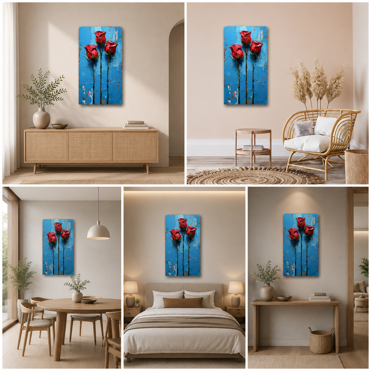 Abstract Red Rose Canvas Painting Wall Art Frame for Wall Decor |  Abstract Wall Art Canvas Painting