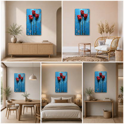 Abstract Red Rose Canvas Painting Wall Art Frame for Wall Decor |  Abstract Wall Art Canvas Painting