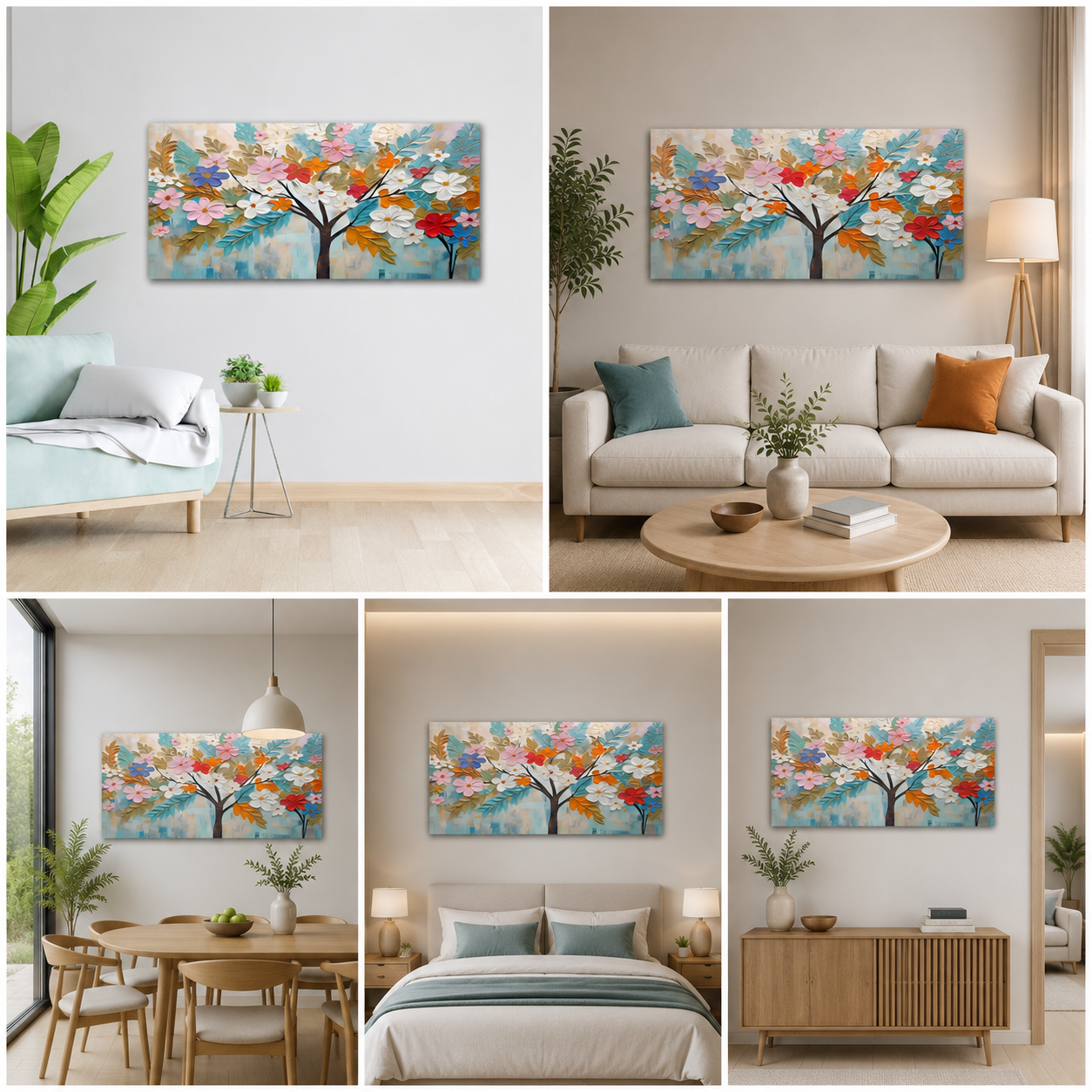 Canvas Painting Frame A Flower Tree Abstract Modern Wall Art Frame for Wall Decor | Canvas Painting Frame
