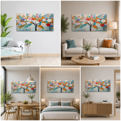 Canvas Painting Frame A Flower Tree Abstract Modern Wall Art Frame for Wall Decor | Canvas Painting Frame