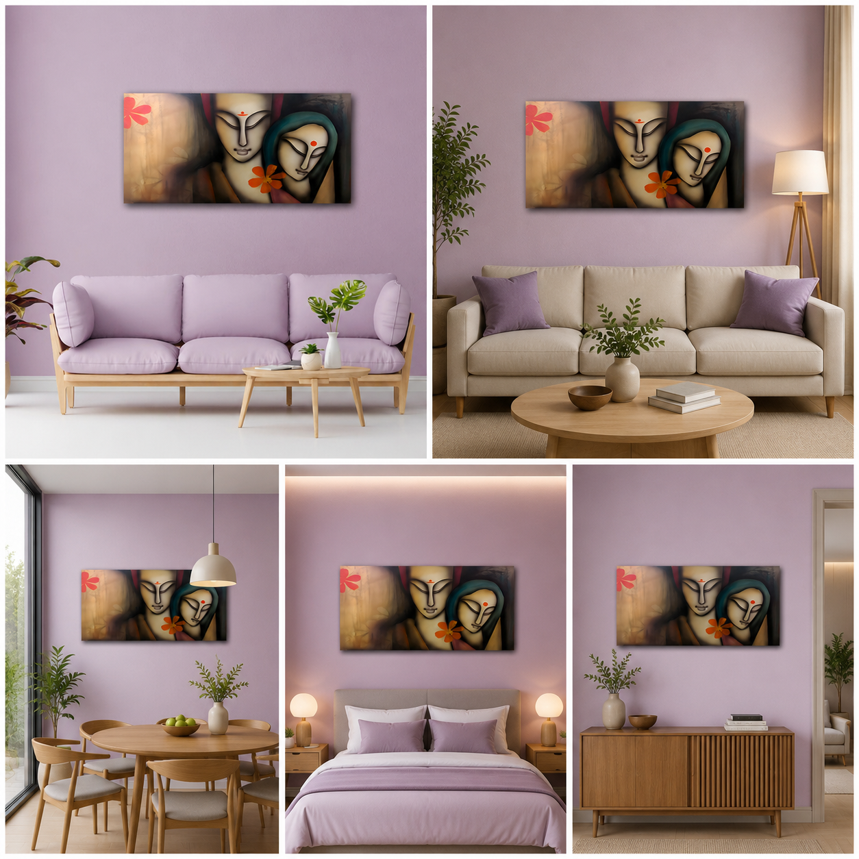 Radha Krishna Painting Canvas Wall Frame for Wall Decor | Radha Krishna Wall Art Big Large Size Canvas Painting Frame