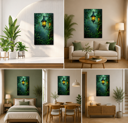 Abstract Canvas Painting A  Lamp in Dark Wall Art Frame for Wall Decor | Abstract Wall Art Canvas Painting Frame
