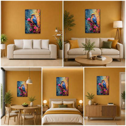 Abstract Canvas Painting A Colour Bird Wall Art Frame for Wall Decor | Abstract Wall Art Canvas Painting