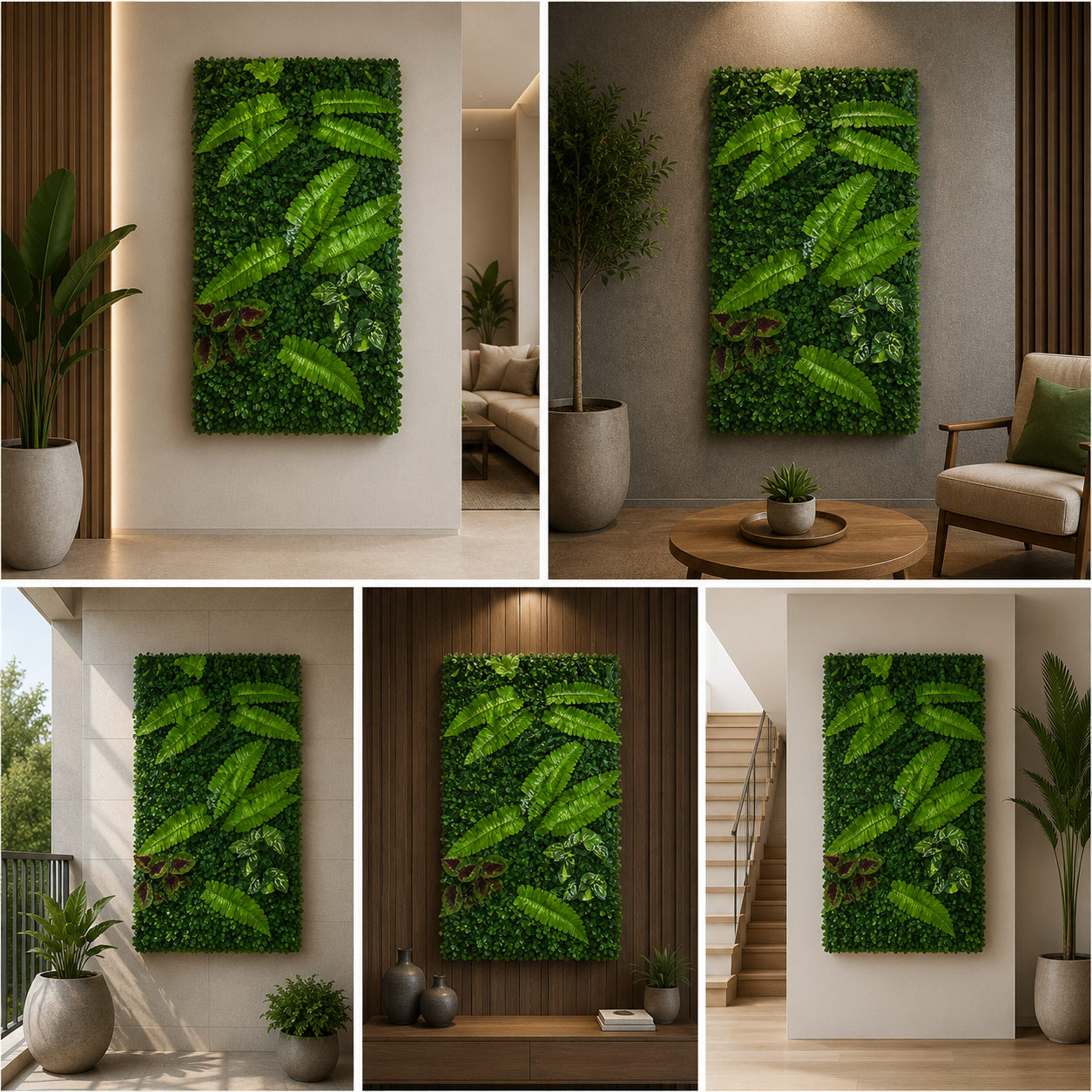 Artificial Vertical Garden, Artificial Wall Flower for Wall Decor | Artificial Green Wall Hanging Plants | Wall Decoration (16 by 24 Inches)