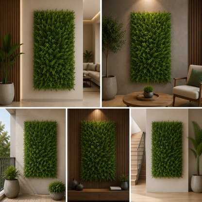 Artificial Vertical Garden, Artificial Wall Flower for Wall Decor | Artificial Green Wall Hanging Plants | Wall Decoration (16 by 24 Inches)