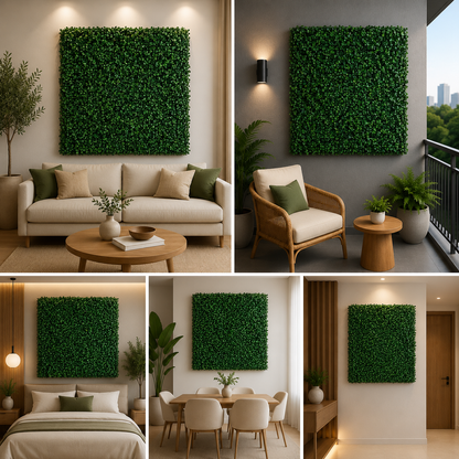 Artificial Vertical Garden, Artificial Wall Flower for Wall Decor | Artificial Green Wall Hanging Plants | Wall Decoration (16 by 24 Inches)