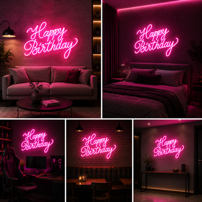 Happy Birthday LED Neon Light Decor for birthday parties | Customized Neon