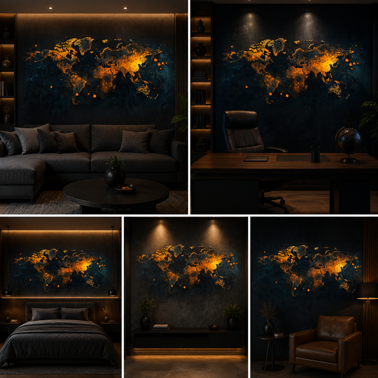 World Map Wallpaper for Cafe Wall Decors | Wallpaper | Map Wallpapers