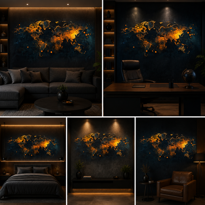 World Map Wallpaper for Cafe Wall Decors | Wallpaper | Map Wallpapers