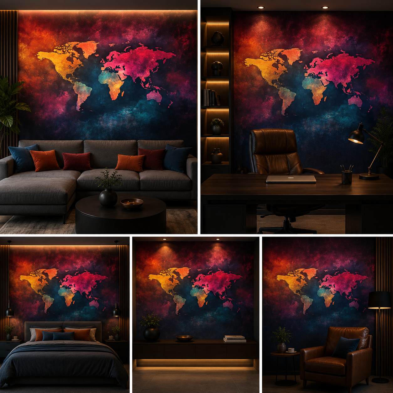 World Map Wallpaper for Bedroom Wall Decors | Wallpaper | Map Wallpapers