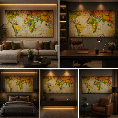 World Map Wallpaper for Living Room Wall Decors | Wallpaper | Map Wallpapers