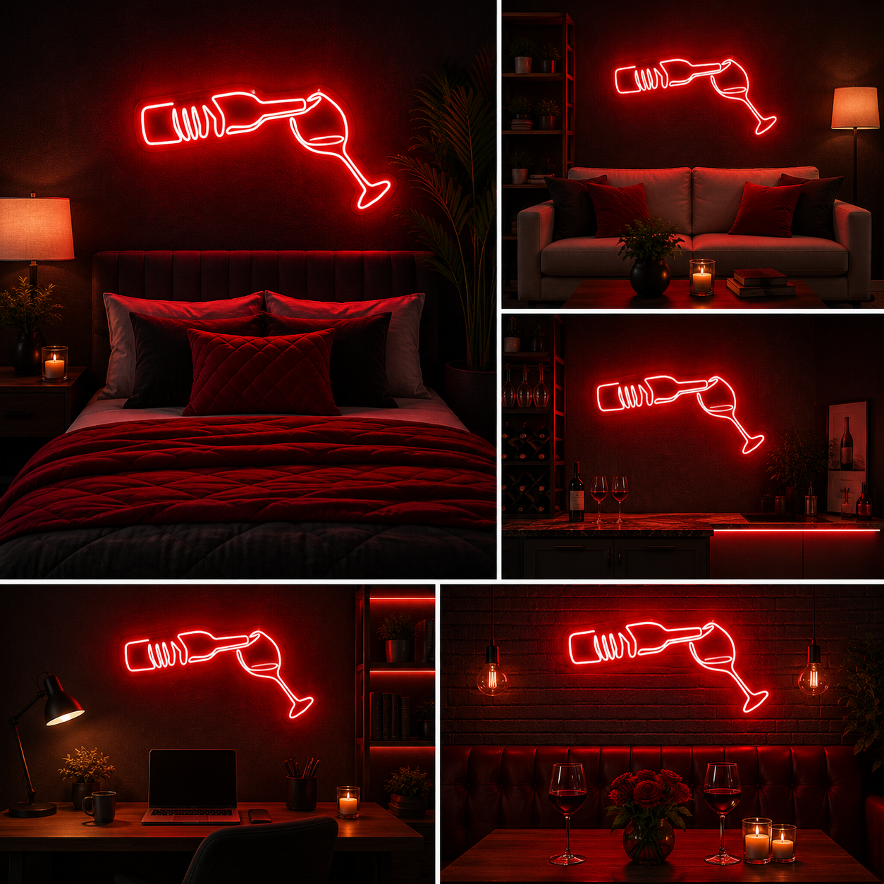 Wine Pour Custom Neon Sign Board – Bar LED Neon Light | Restaurant Neon Light Board (15 By 24 Inches)