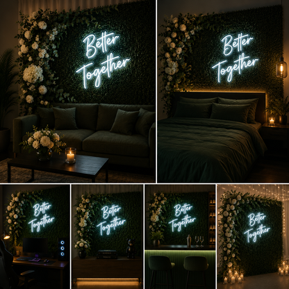 Better Together Custom Neon Sign Board – Wedding LED Neon Light | Romantic Event Neon Light Board (20x18 Inches)