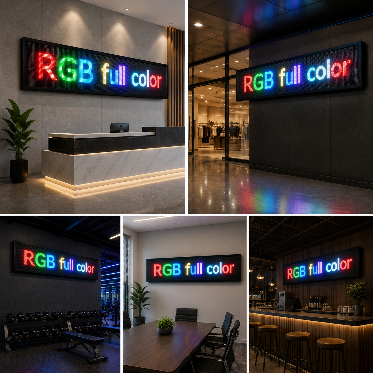 The Seven Colours Led Running Board Display Signage | LED RGB Multi Color Text Scrolling Display | Digital LED Board | Digital Signage