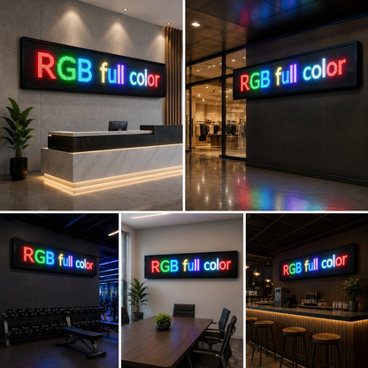 The Seven Colours Led Running Board Display Signage | LED RGB Multi Color Text Scrolling Display | Digital LED Board | Digital Signage