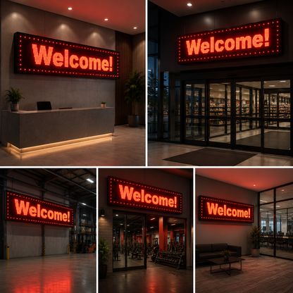 The Seven Colours Led Running Board Display Signage | LED RGB Multi Color Text Scrolling Display | Digital LED Board | Digital Signage