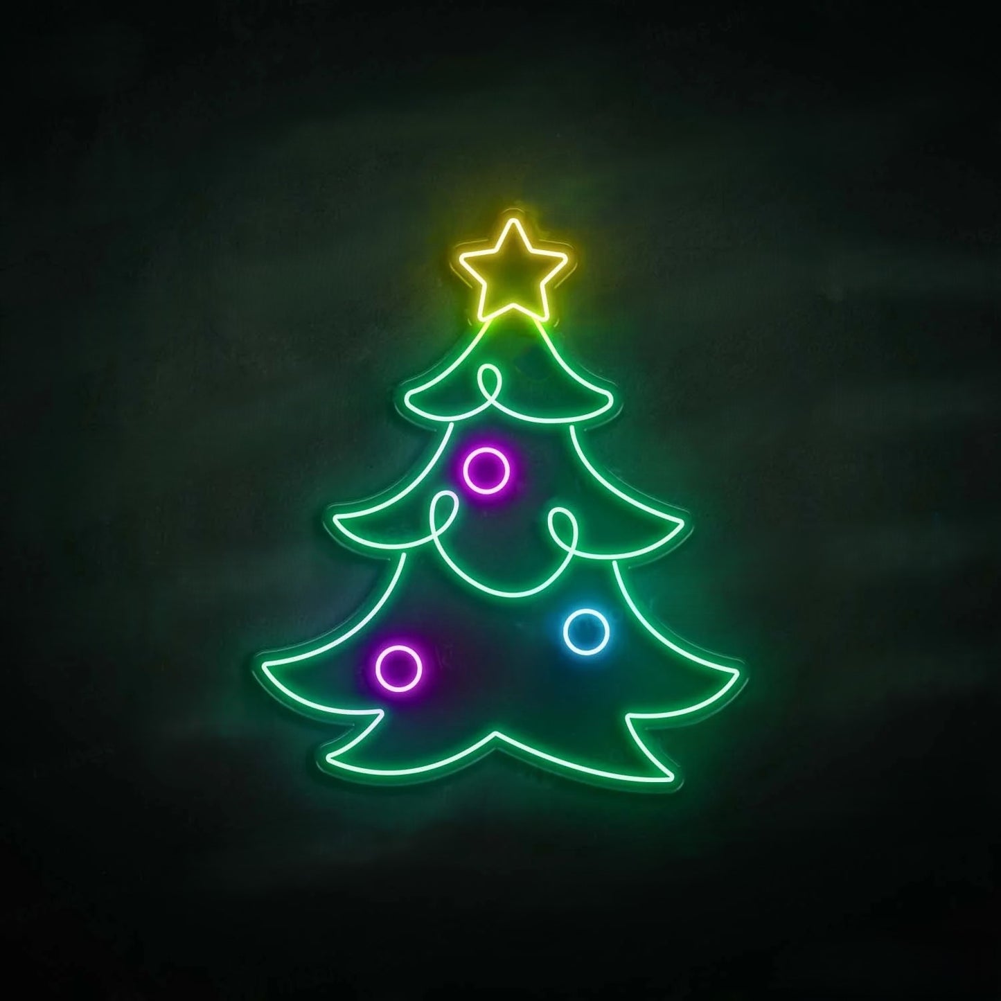 Star Christmas Tree LED Neon Sign art for Decor | Custom Xmas sign art