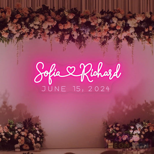 Personalized pink LED neon name light for bedroom, event, and home wall decoration