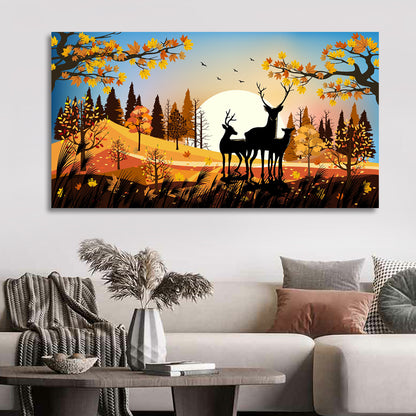Deer in Sunlight Painting for Living Room Decor